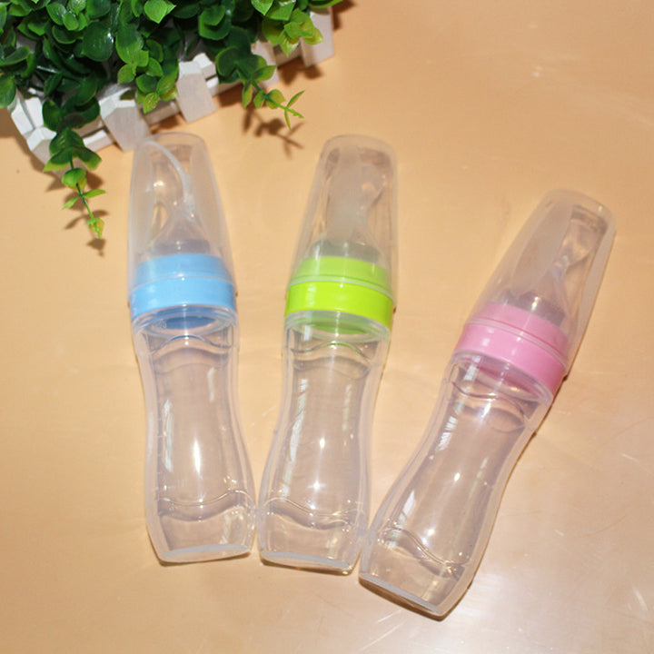 Baby Spoon Bottle Feeder — Squeeze Spoon Dispenser for Puree, Cereal & Baby Food (Multiple Colours & Sets)