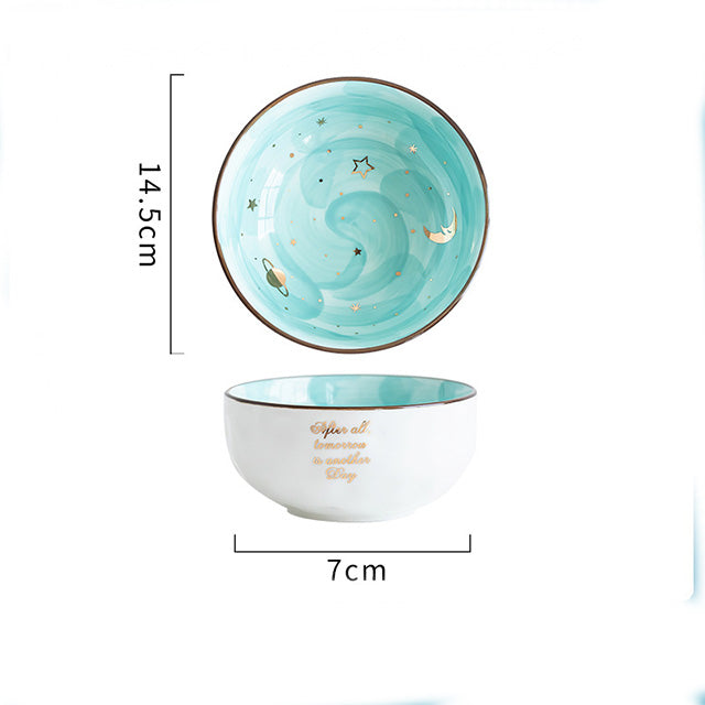 Ceramic Breakfast & Salad Bowl — Cute Eating Bowl for Home Kitchen, Multiple Colours
