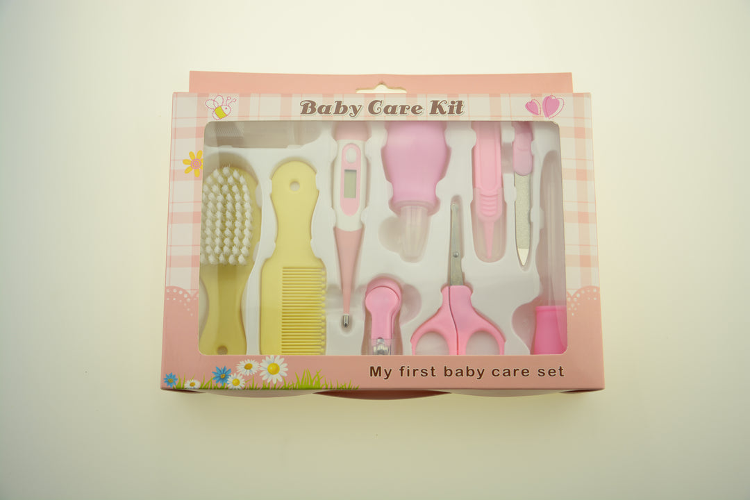 Baby 10-Piece Manicure & Care Kit — Infant Nail Clipper, Thermometer & Nasal Care Set (5 Colours)