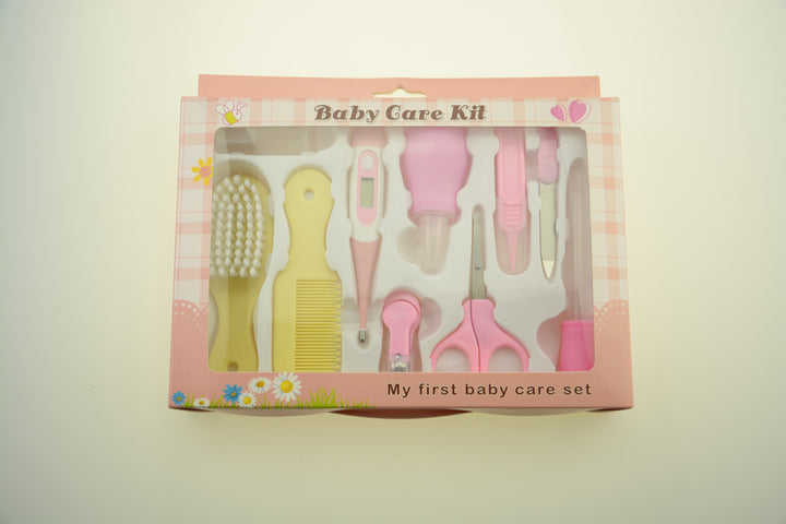 Baby 10-Piece Manicure & Care Kit — Infant Nail Clipper, Thermometer & Nasal Care Set (5 Colours)