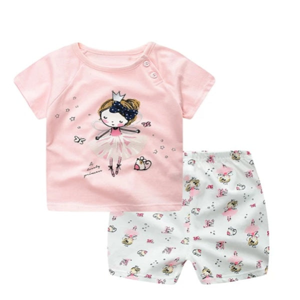 Cartoon Baby Summer Clothing Set — T-Shirt & Casual Outfit for Baby Boys & Girls (Multiple Animal Designs)