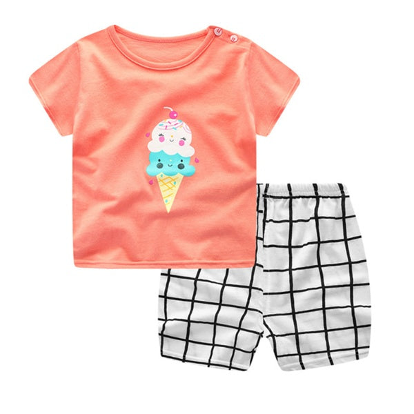Cartoon Baby Summer Clothing Set — T-Shirt & Casual Outfit for Baby Boys & Girls (Multiple Animal Designs)