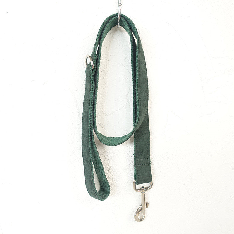 Velvet Dog Collar &amp; Leash Set – Adjustable Pet Collar and Lead