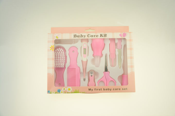 Baby 10-Piece Manicure & Care Kit — Infant Nail Clipper, Thermometer & Nasal Care Set (5 Colours)
