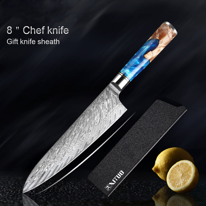 Professional Damascus Style Chef Knife Set – Premium Stainless Steel Kitchen Knives