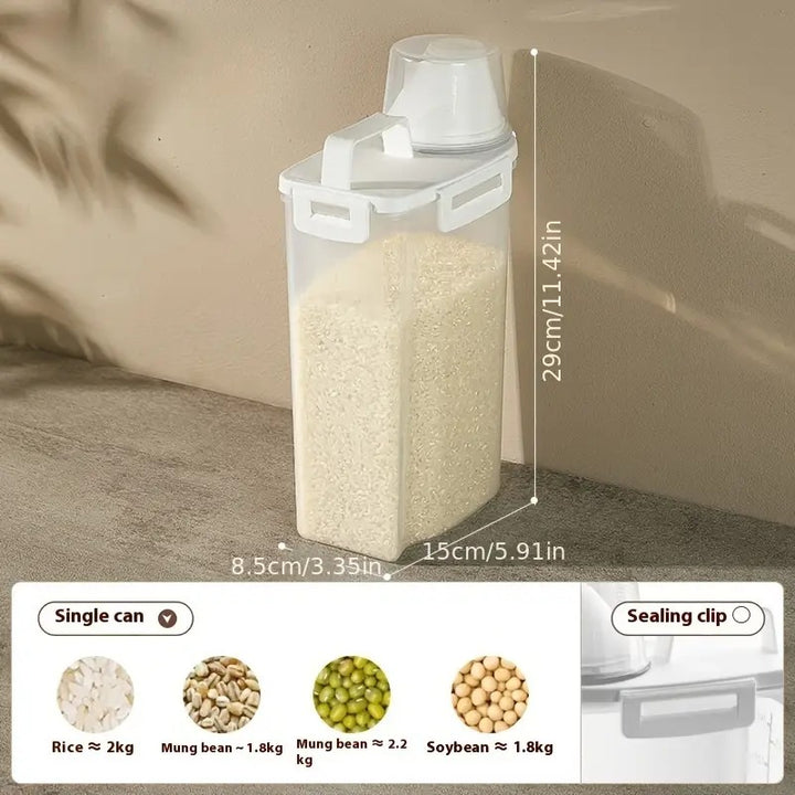 Sealed Food Storage Containers with Lids — Leak-Proof Moisture-Proof PE Kitchen Boxes for Grains, Nuts, Flour & Rice
