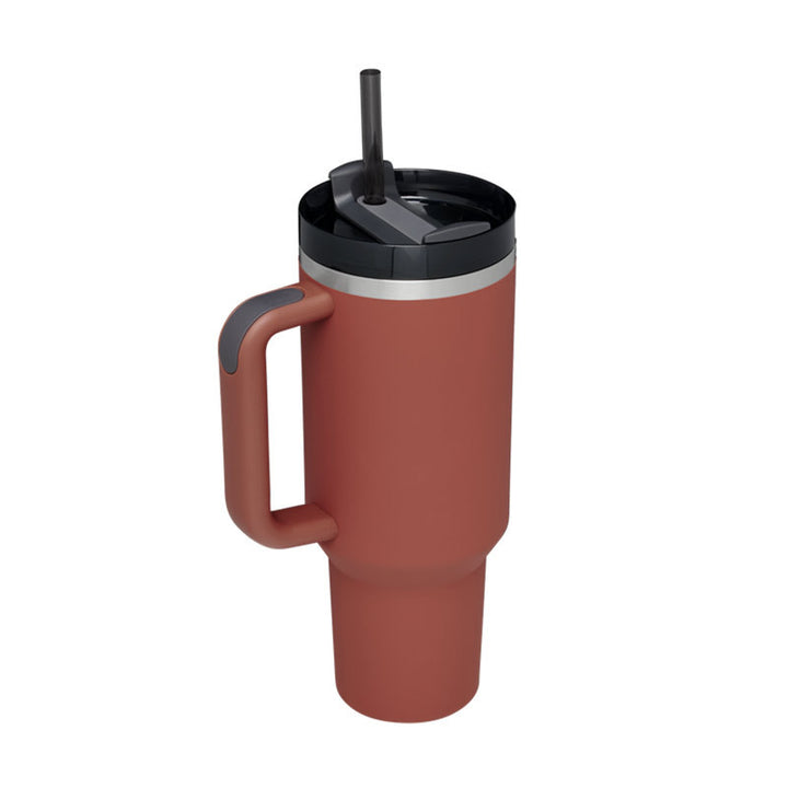 40 oz Insulated Tumbler with Handle & Straw — Stainless Steel Spill-Proof Vacuum Mug for Car, Gym, Office & Travel (30+ Colours)