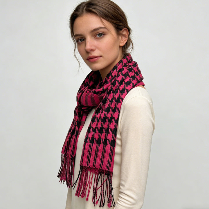 2pcs Textured Plush Jacquard Weave Traps Warmth Scarf ,Luxe Look For Evening Wear,Scarf,vacation,daily Life,evening Party,Office Appropriate Subtlety For Women Men