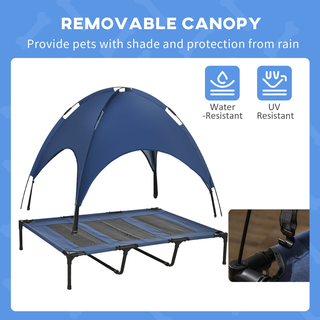Elevated Pet Bed with Canopy for Large Dogs