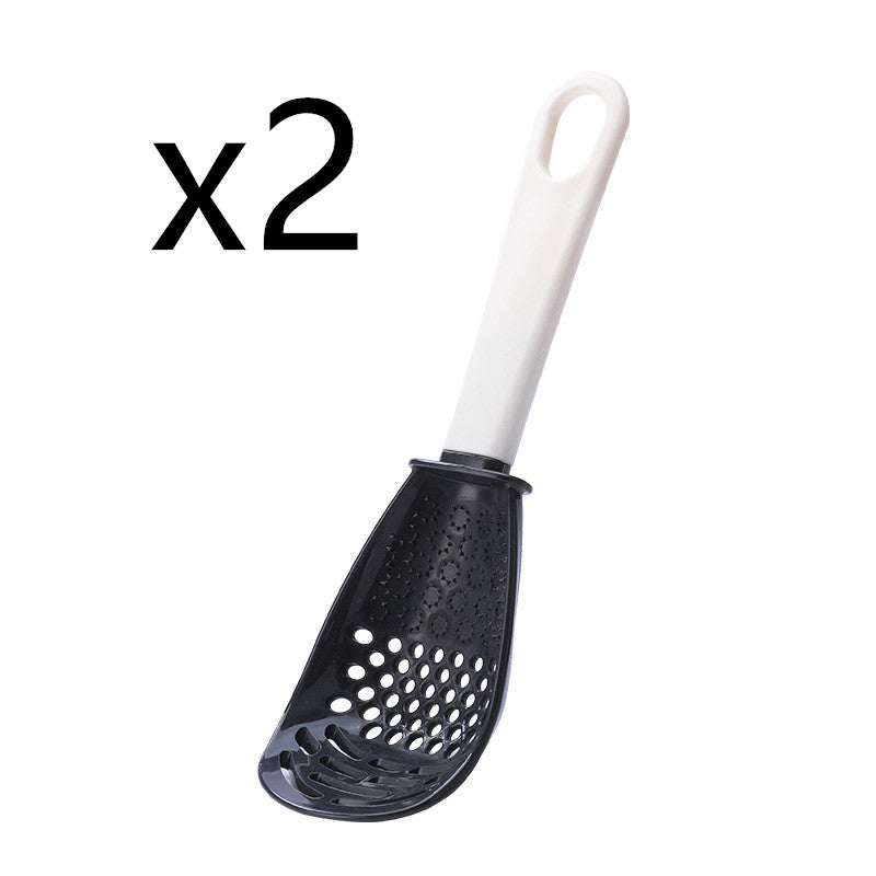 Multifunctional Slotted Grinding Cooking Spoon — Mashed Potato Masher, Ginger Garlic Press & Stir-Fry Spatula
