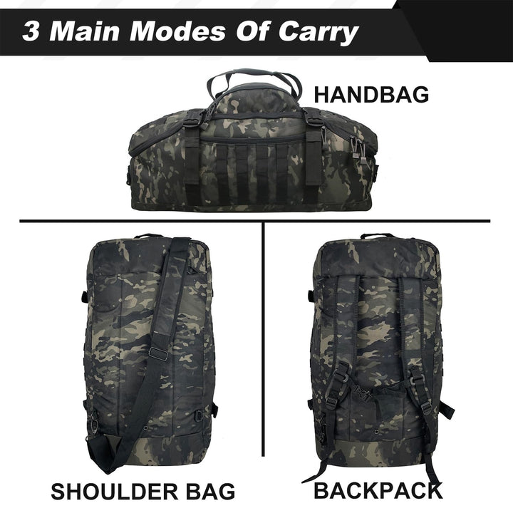 85L Tactical Gym Duffle Bag – Waterproof 3-in-1 Travel Backpack