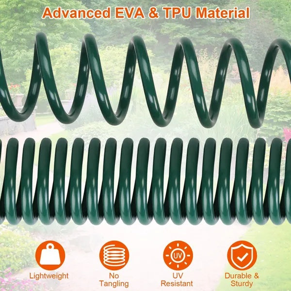 EVA Self-Coiling Recoil Garden Hose — Flexible, Lightweight, Tangle-Free Retractable Water Hose