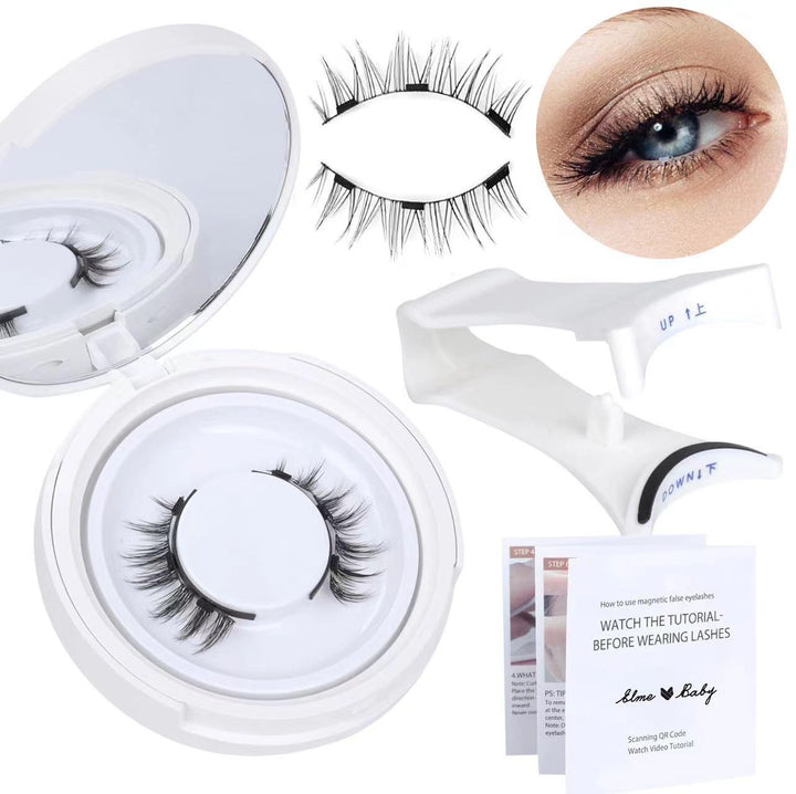 Magnetic Mink False Eyelashes — No-Glue Little Devil Style, Sizes 9–14 with Applicator Clip