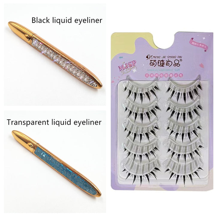 Self-Adhesive Eyeliner False Lashes — 25+ Styles, 3 Liner Colours (Black / Coffee / Transparent)