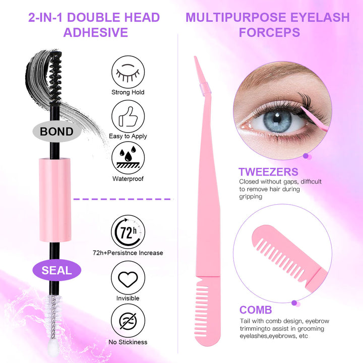 240 Segmented Lash Clusters — 12 Rows Mixed 30D + 40D for DIY Lash Extensions
