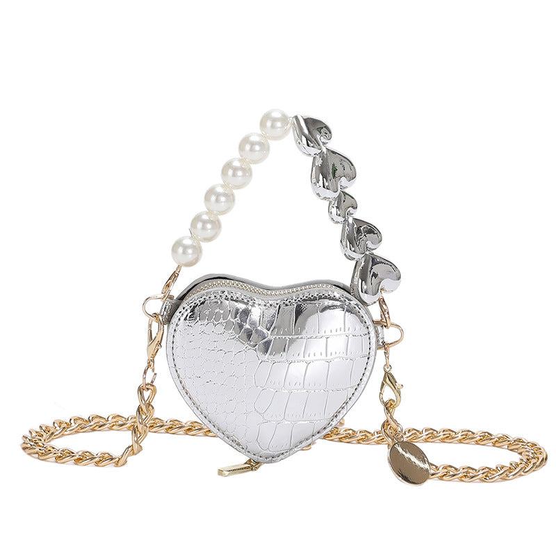 Mini Heart Pearl Handbag – Cute Chain Lipstick Shoulder Bag