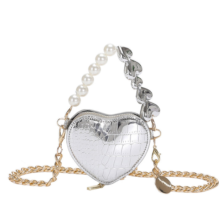 Mini Heart Pearl Handbag – Cute Chain Lipstick Shoulder Bag