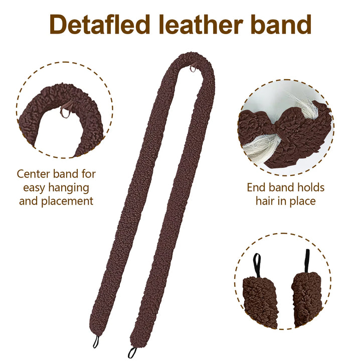 Satin Heatless Hair Curler — Overnight DIY Soft Wave Curls for All Hair Types (Brown)