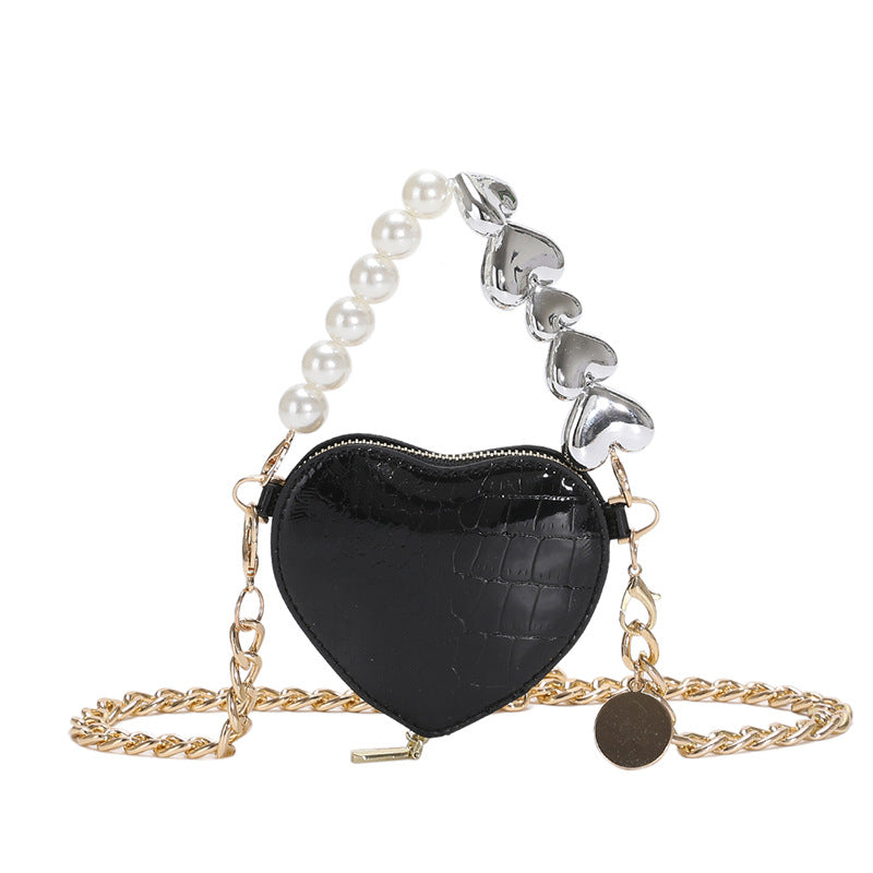 Mini Heart Pearl Handbag – Cute Chain Lipstick Shoulder Bag