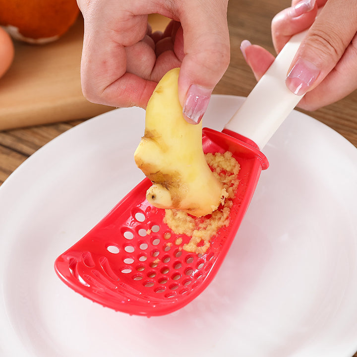 Multifunctional Slotted Grinding Cooking Spoon — Mashed Potato Masher, Ginger Garlic Press & Stir-Fry Spatula