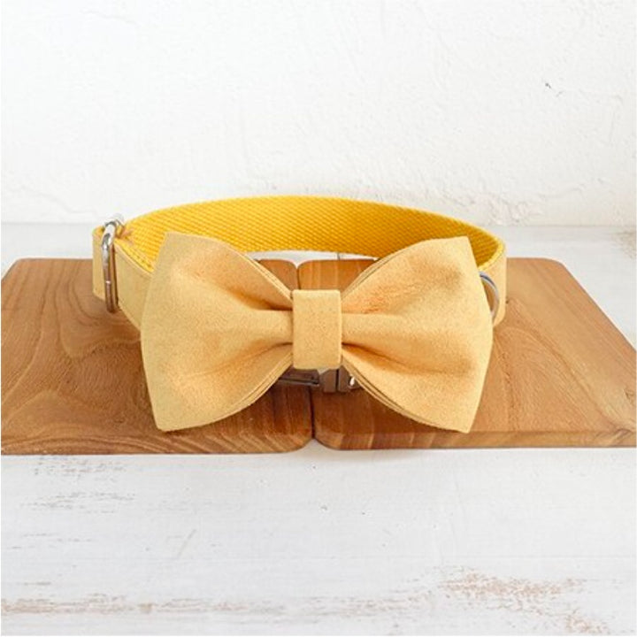 Stylish Dog Collar &amp; Leash Set with Bow Tie – Adjustable Pet Collar