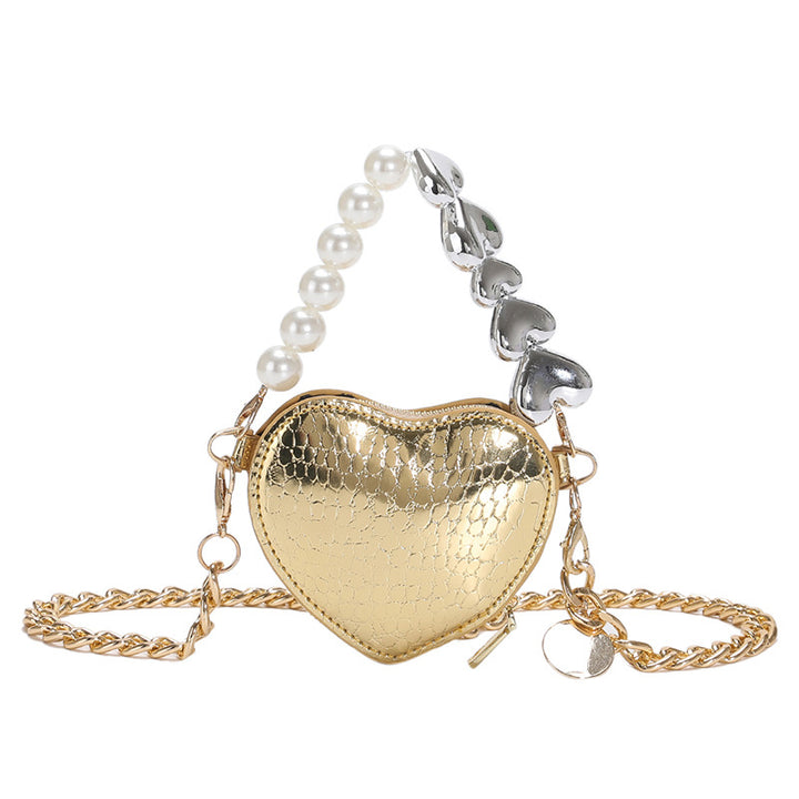 Mini Heart Pearl Handbag – Cute Chain Lipstick Shoulder Bag