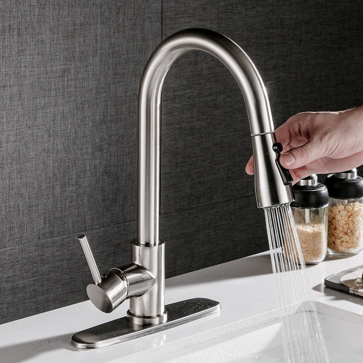 Stainless Steel Pull-Out Basin Mixing Faucet