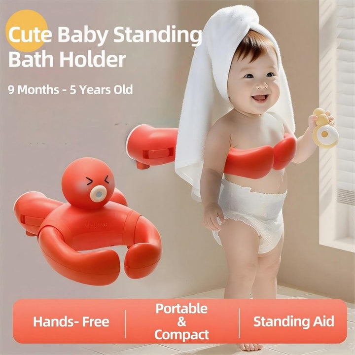 MiniJones Baby Bath Stand — Suction Cup Wall-Mounted Adjustable Width Portable Shower Holder for Infants
