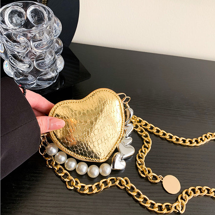 Mini Heart Pearl Handbag – Cute Chain Lipstick Shoulder Bag