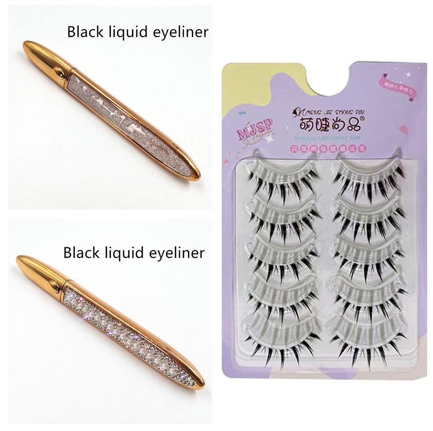 Self-Adhesive Eyeliner False Lashes — 25+ Styles, 3 Liner Colours (Black / Coffee / Transparent)