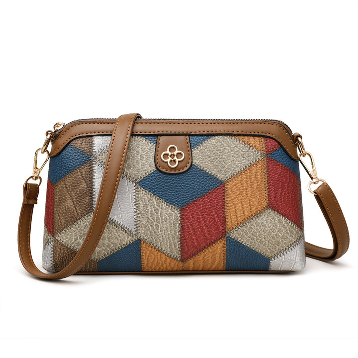 Bohemian Retro Crossbody Bag – Ethnic Contrast Stitch Shoulder Bag