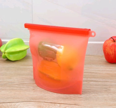 Reusable Silicone Vacuum Seal Fresh-Keeping Bags — Airtight Food Storage Bags for Fridge, Fruit & Meal Prep (4 Colours)