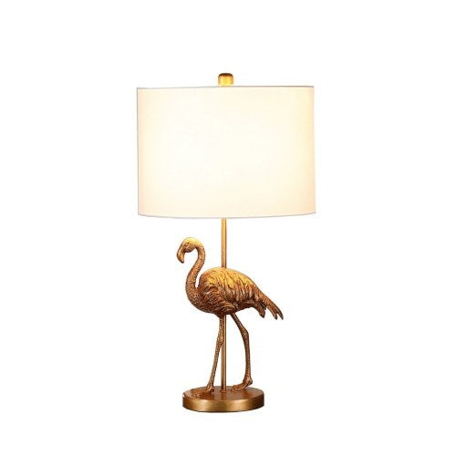 Matte Gold Flamingo Resin Table Lamp — Luxury Decorative Bedside & Living Room Lamp (Gold)
