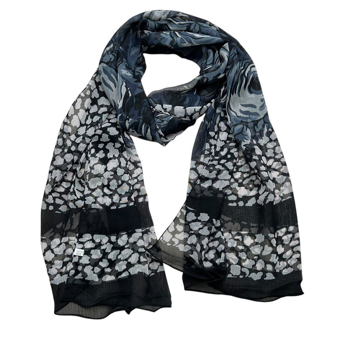Classic Imeless Black Scroll Everyday Scarf,Black Scarf,Versatile Everyday Scarf ,Pairs With All Casual Outfits,Office Appropriate Subtlety For Women Men