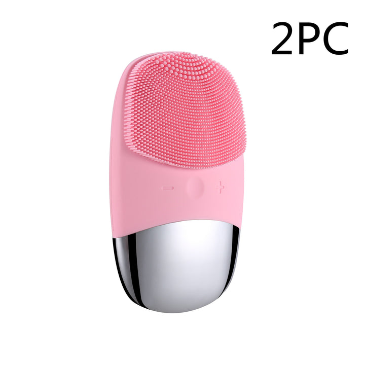 Mini Silicone Electric Facial Cleansing Brush & Skin Massager — Multi-Colour, Single & 2-Pack Options