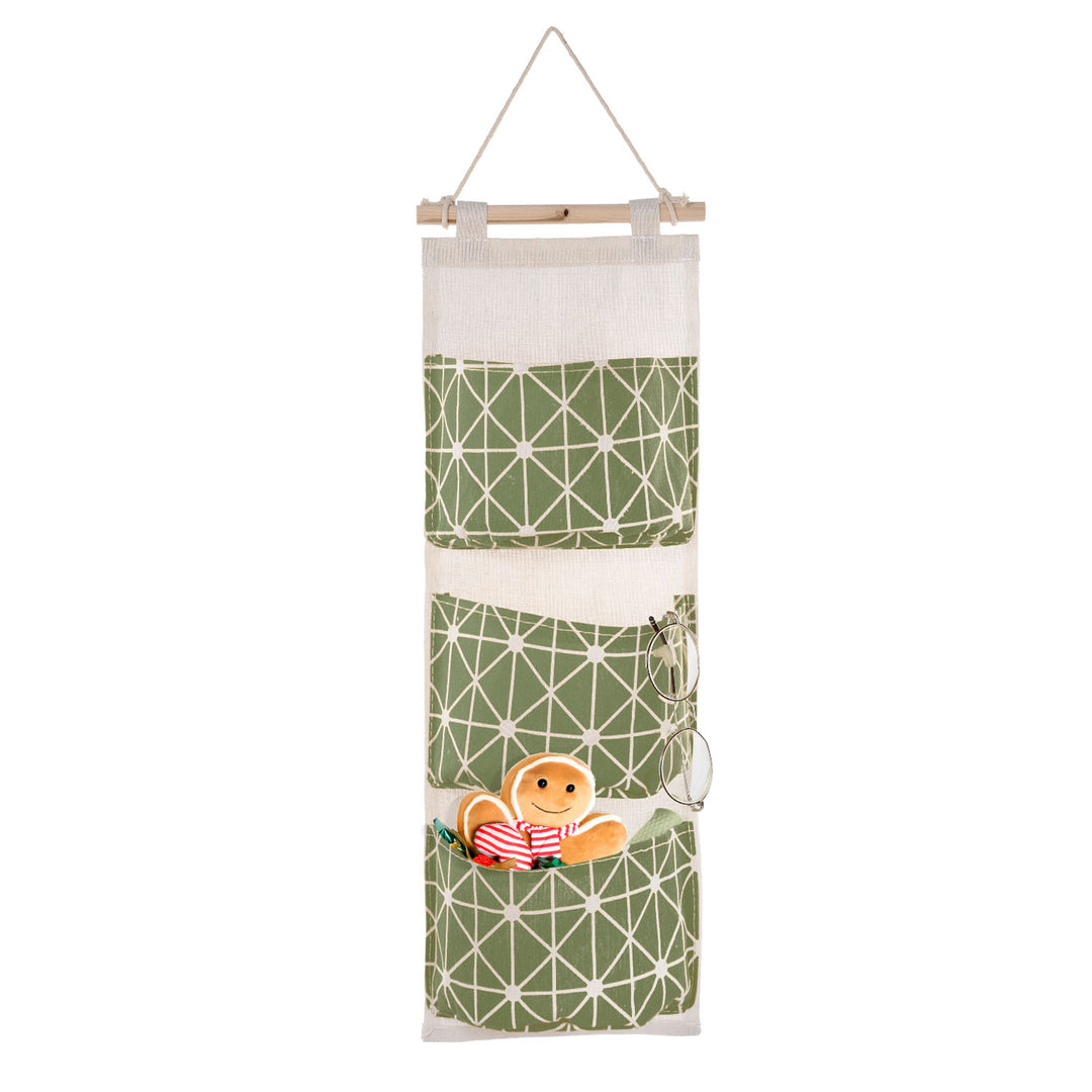 1Pc Wall Mounted Storage Bag Door Closet Hanging Storage Bag Organizer Waterproof 3 Pockets Pouch