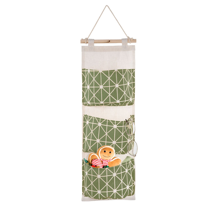 1Pc Wall Mounted Storage Bag Door Closet Hanging Storage Bag Organizer Waterproof 3 Pockets Pouch