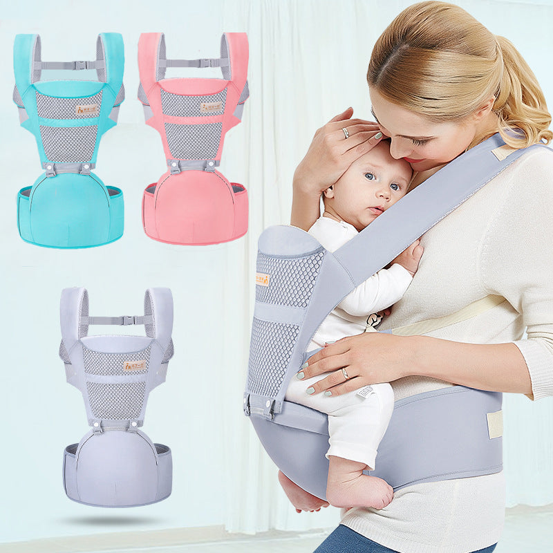 Baby Carrier Waist Stool — Multifunctional Hip Seat Baby Carrier Bag for Sitting & Carrying (Blue/Gray/Pink)