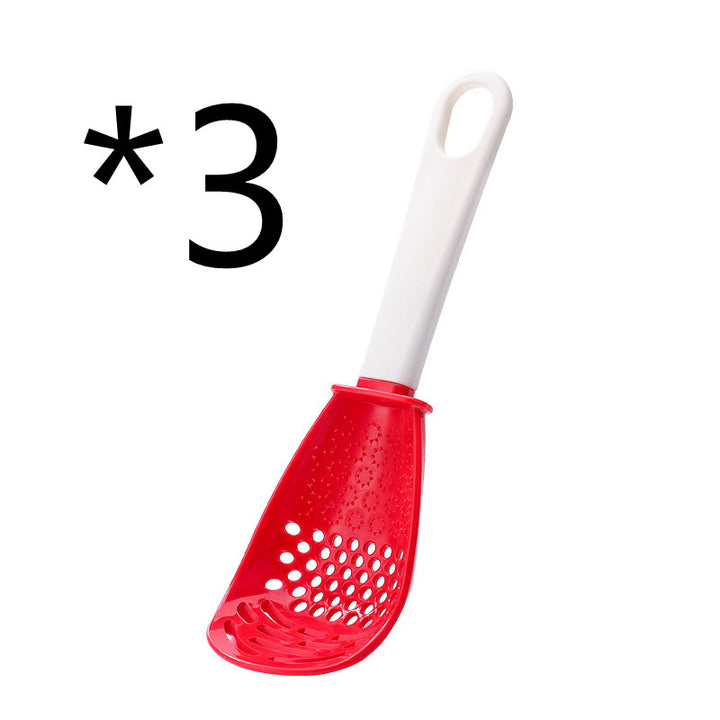 Multifunctional Slotted Grinding Cooking Spoon — Mashed Potato Masher, Ginger Garlic Press & Stir-Fry Spatula