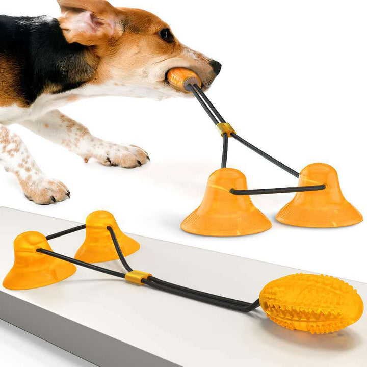 Interactive Suction Cup Tug Dog Toy – Teeth Cleaning Treat Dispensing Toy