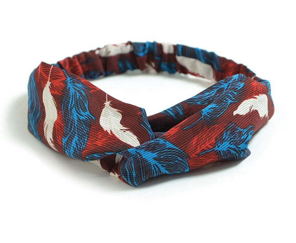 Women's Retro Style Printed Headband — Vintage Fabric Hair Band for Daily Wear, Yoga & Skincare