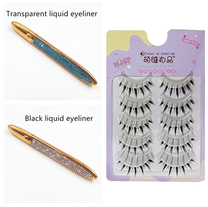 Self-Adhesive Eyeliner False Lashes — 25+ Styles, 3 Liner Colours (Black / Coffee / Transparent)