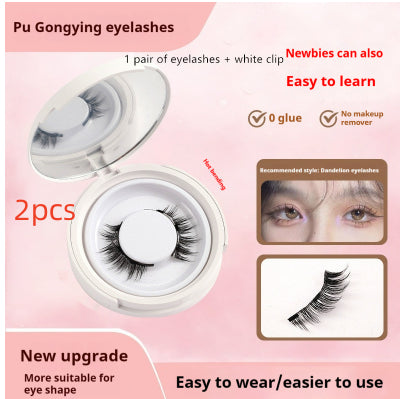 Magnetic Mink False Eyelashes — No-Glue Little Devil Style, Sizes 9–14 with Applicator Clip