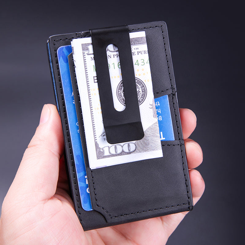 Men’s RFID Blocking Pop-Up Wallet – Slim Aluminum Card Holder with Money Clip