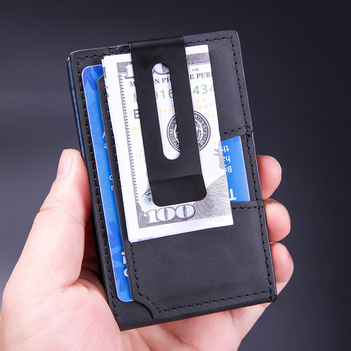 Men’s RFID Blocking Pop-Up Wallet – Slim Aluminum Card Holder with Money Clip