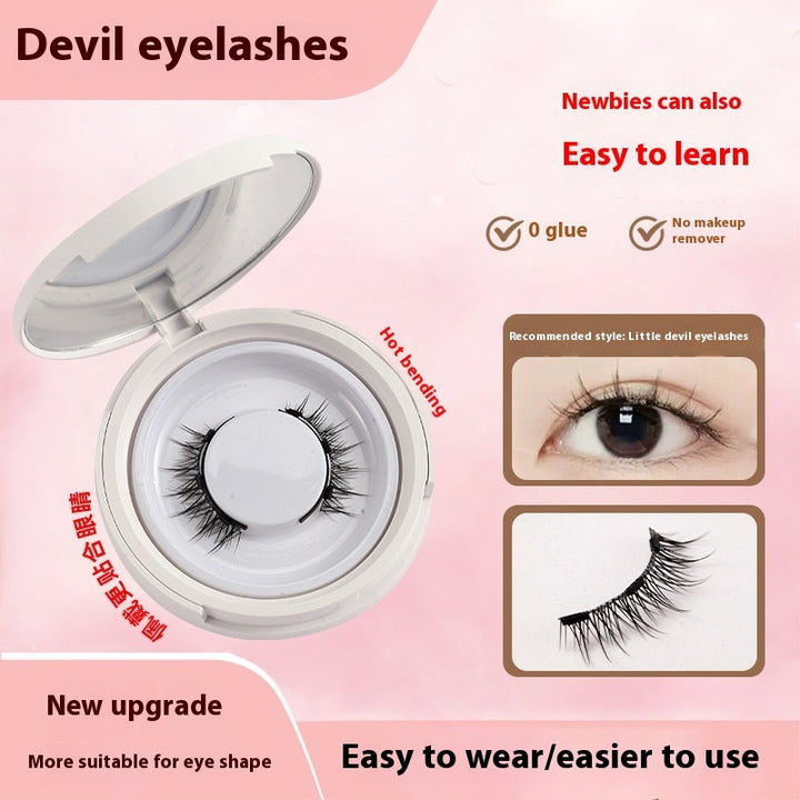 Magnetic Mink False Eyelashes — No-Glue Little Devil Style, Sizes 9–14 with Applicator Clip