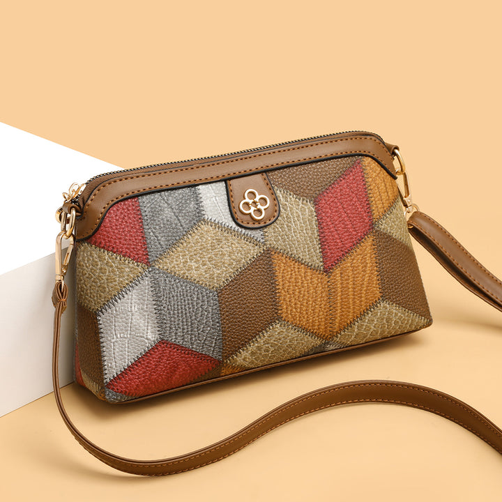 Bohemian Retro Crossbody Bag – Ethnic Contrast Stitch Shoulder Bag