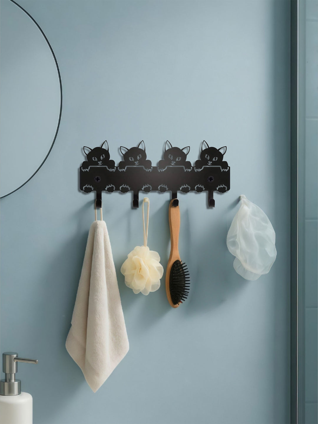 Cat Wall-Mounted Key Holder — Cute Metal Cat Key Hook for Entryway, Home & Office Organisation