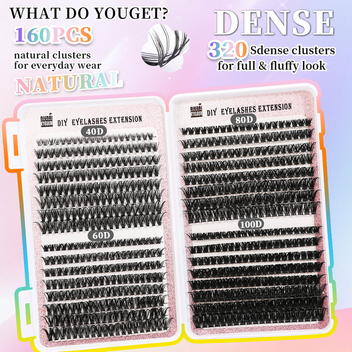 640-Cluster Lash Book Set — 32 Rows of Segmented Lash Fans, Style 1 & Style 2