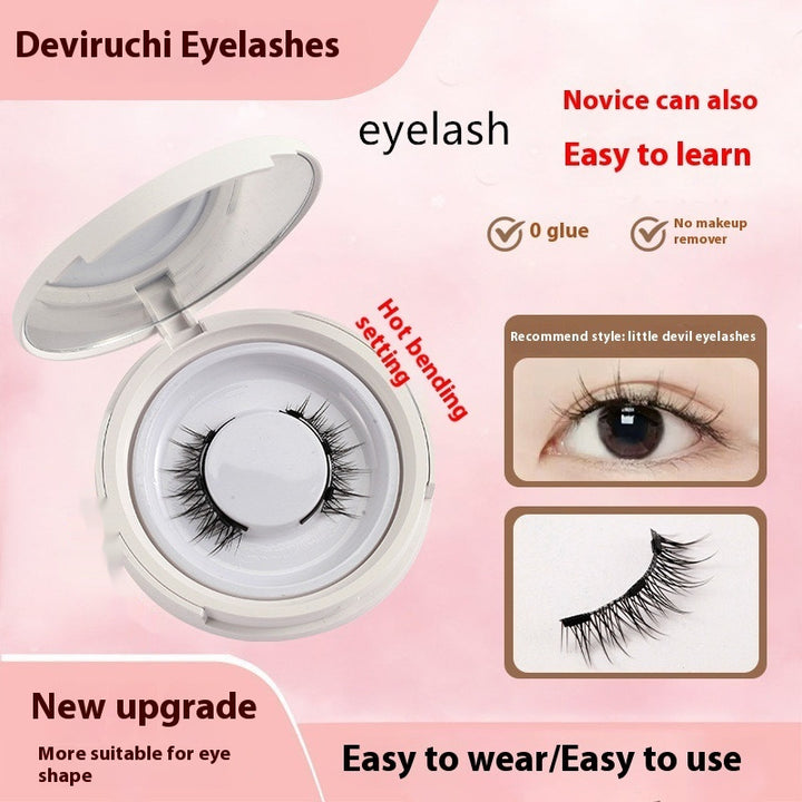 Magnetic Mink False Eyelashes — No-Glue Little Devil Style, Sizes 9–14 with Applicator Clip
